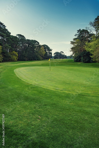 A beautiful golf course at Meyrick Park in Bournemouth, England. photo