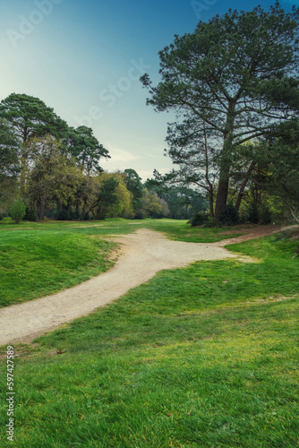 Fototapeta Naklejka Na Ścianę i Meble -  A beautiful golf course at Meyrick Park in Bournemouth, England.