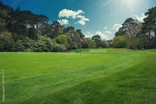 A beautiful golf course at Meyrick Park in Bournemouth, England. photo