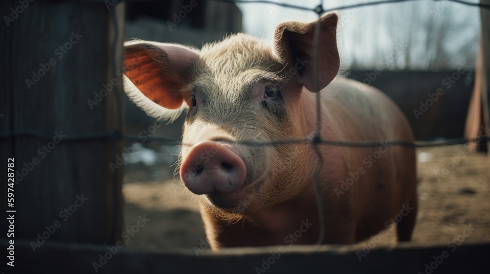 Fototapeta premium pig in farm