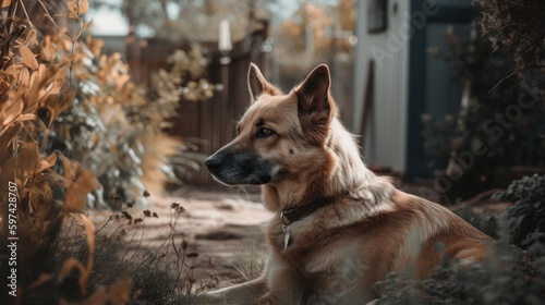 Portrait of a german shepherd dog