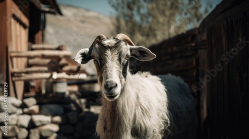 Close up portrait of a goat