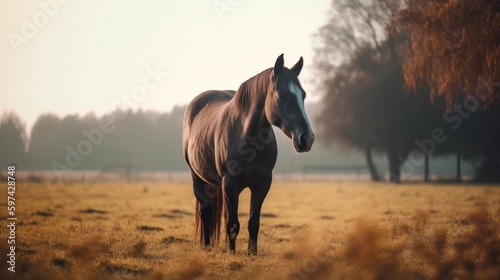 horse in the field on a pasture