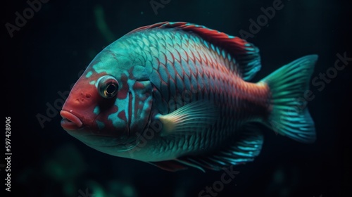 aquarium parrot fish