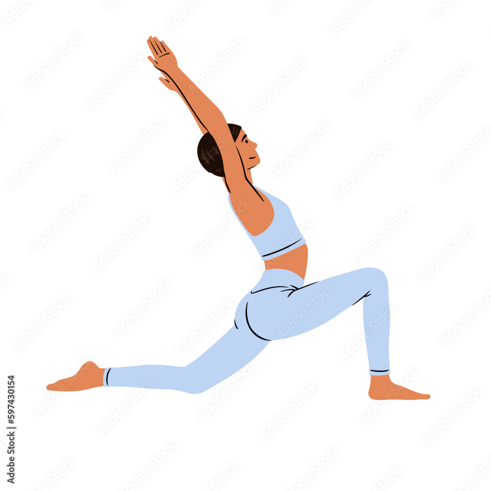 Femme au cheveux court qui fait du yoga, sport à la maison