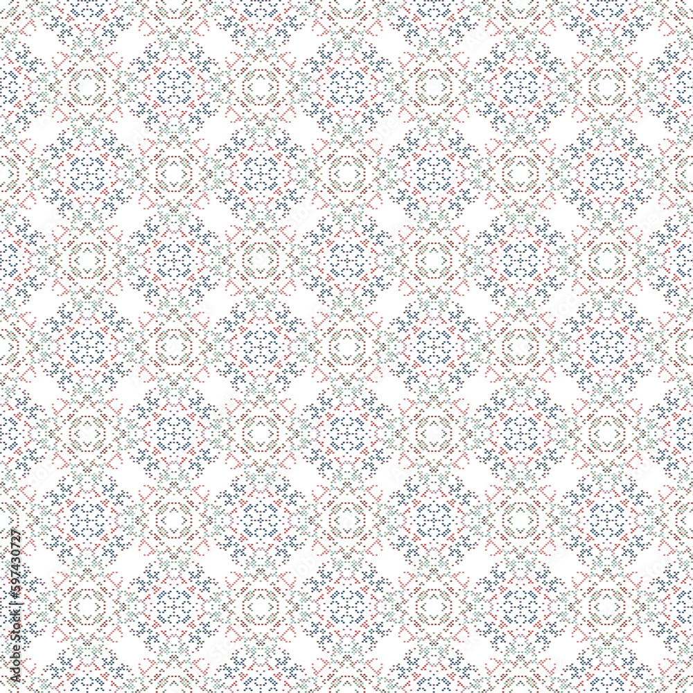 Decorative background made of small dotes. The rich decoration of abstract patterns for construction of fabric or paper.
Decorative background made of small dotes. The rich decoration of abstract patterns for construction of fabric or paper.