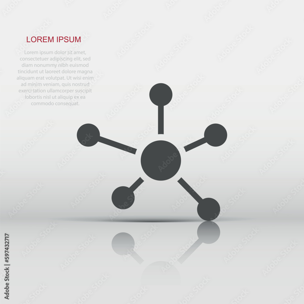 Vector social network, molecule, dna icon in flat style. Molecule sign illustration pictogram. Dna business concept. Vector social network, molecule, dna icon in flat style. Molecule sign illustration pictogram. Dna business concept.