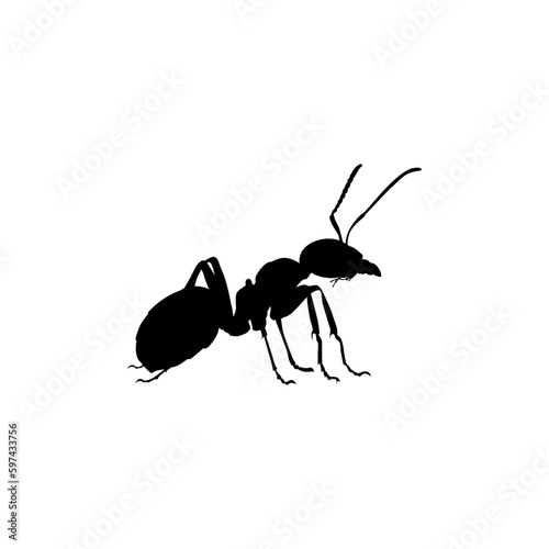 Ant Silhouette for Art Illustration, Logo, Pictogram, Website, or Graphic Design Element. Vector Illustration