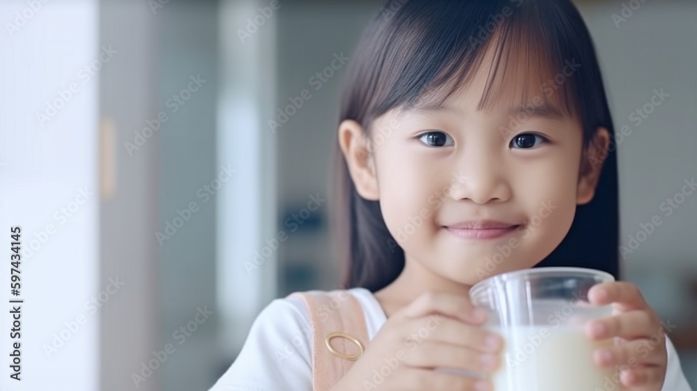 adorable youngster sipping milk. The Generative AI adorable youngster sipping milk. The Generative AI