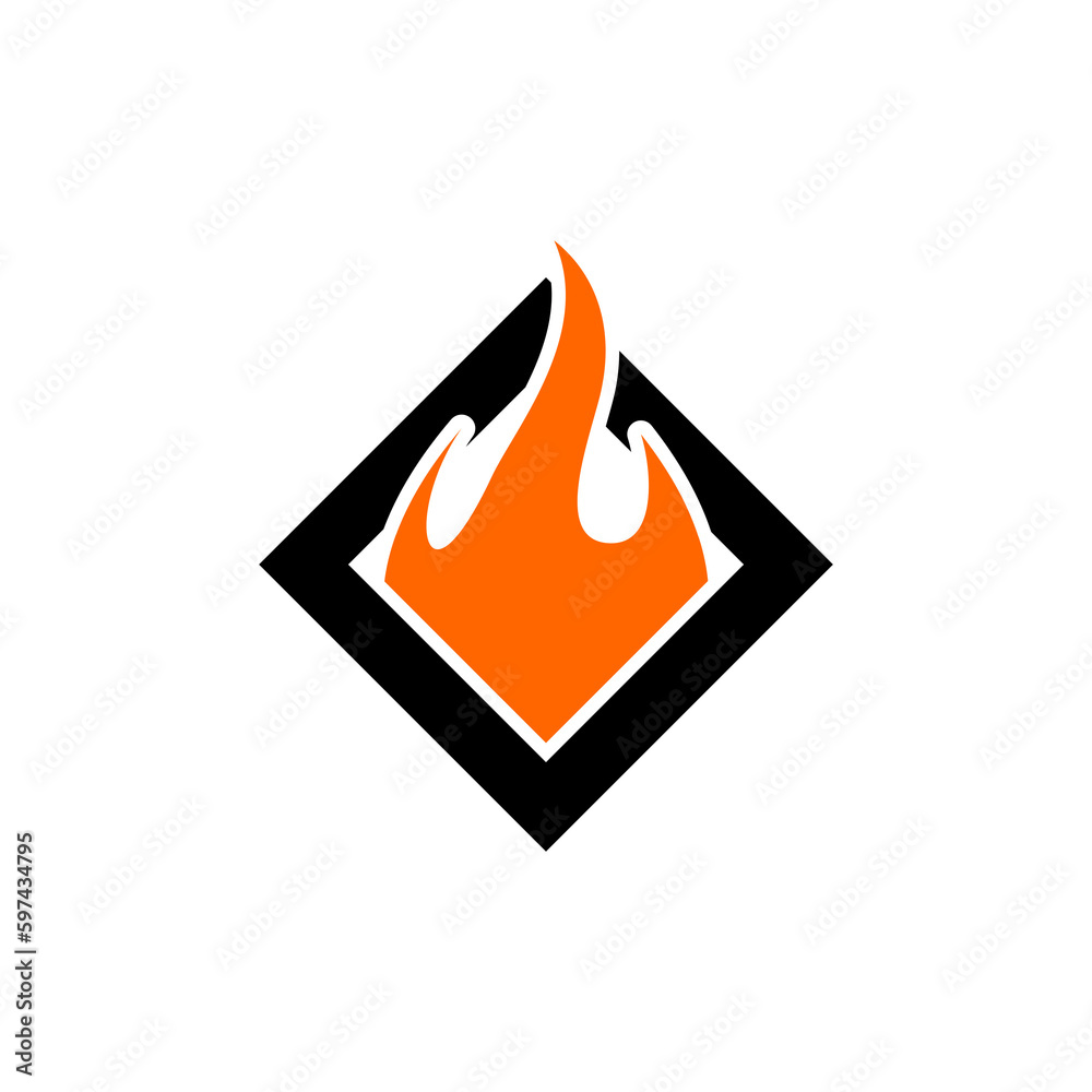 Flammable materials warning sign icon isolated on transparent background