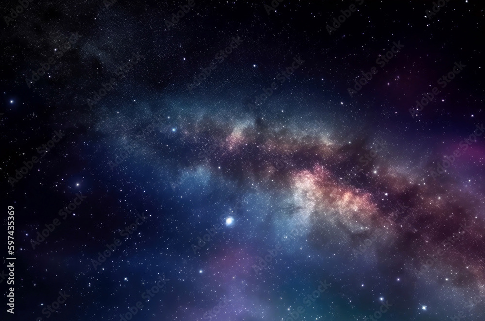Fototapeta premium Colorful starry night sky, Generative AI