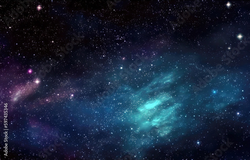 Colorful starry night sky, Generative AI © HiroSund