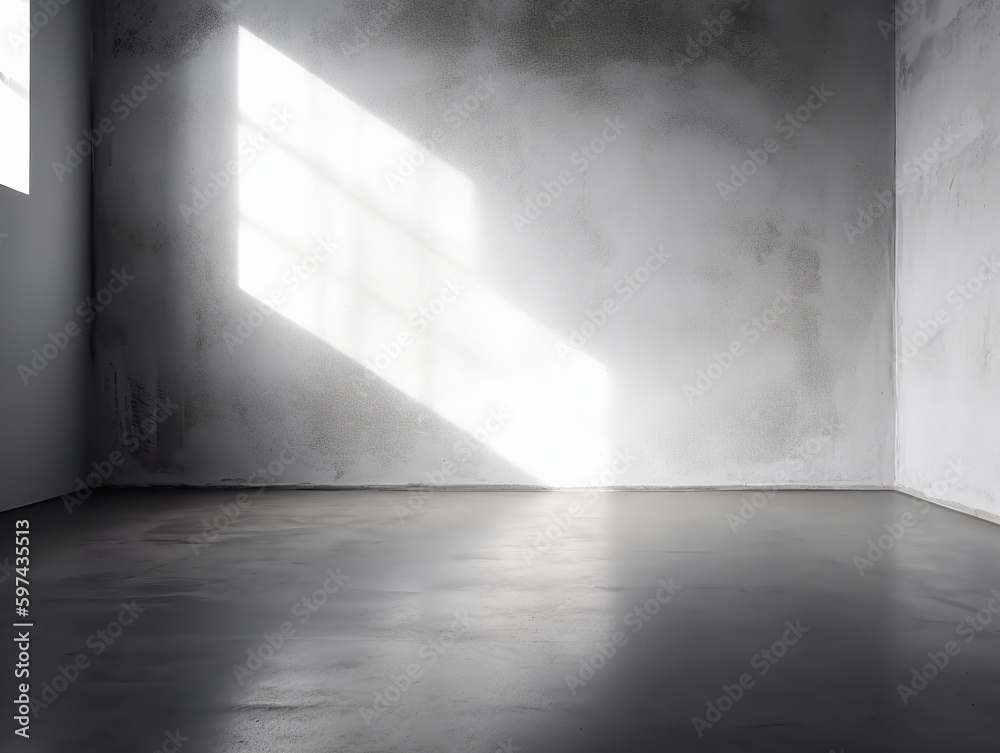 Whtie room with shadow overlay, suitable for product placement. Generative ai Whtie room with shadow overlay, suitable for product placement. Generative ai