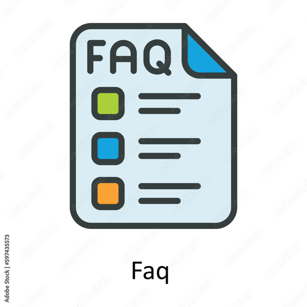 Faq Vector Fill outline Icons. Simple stock illustration stock Faq Vector Fill outline Icons. Simple stock illustration stock