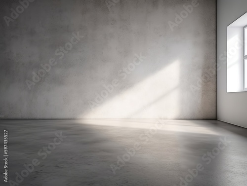 Empty room with light and shadow, suitable for product placement or mockup background. Generative ai