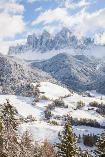 Winter, Val di Funes, Dolomites mountains, Trentino-Alto Adige, South Tirol, Italy