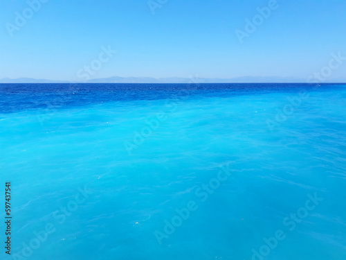 turquoise sea color on Rhodes Island, Greece