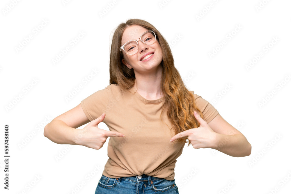 Young pretty woman over isolated background proud and self-satisfied Young pretty woman over isolated background proud and self-satisfied