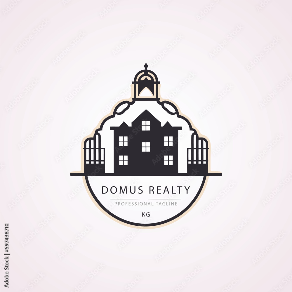 Fototapeta premium Real estate logo design template. Luxury house icon. Vector illustration