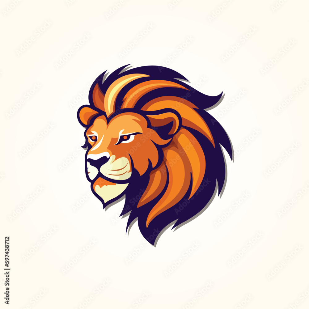 Obraz premium Lion head mascot logo design vector. Lion head vector logo template