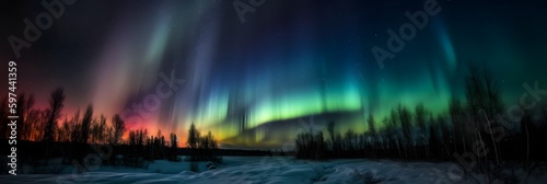 Aurora borealis stock photo  beautiful sky  wallpaper background  nature  view  Generative AI