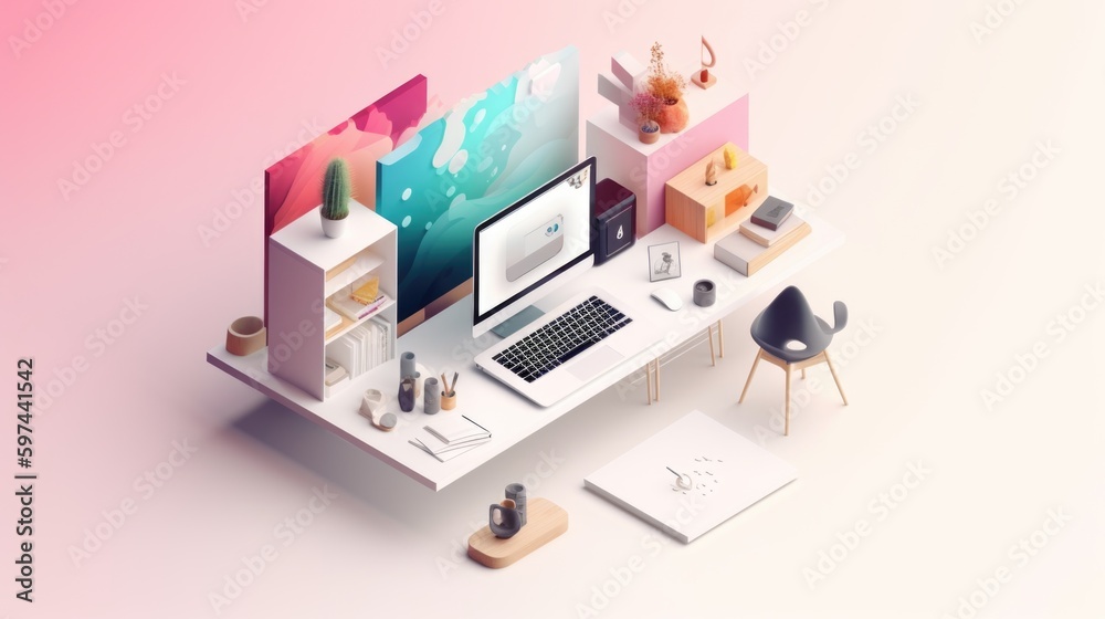 Remote Work: Artistic metaphor composition with discernible visual framework. Generative Ai Remote Work: Artistic metaphor composition with discernible visual framework. Generative Ai