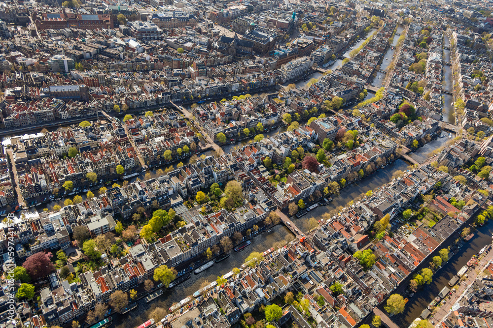 Aerial view of Amsterdam, The Netherlands