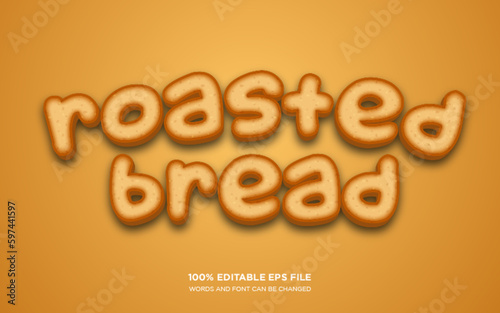 Toasted bread 3D editable text style effect	
