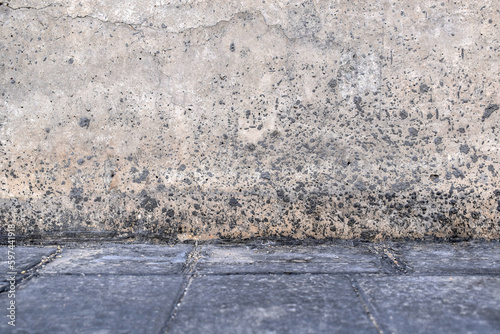 Dirty concrete wall that tile floor texture background. Rough and grunge texture background. 