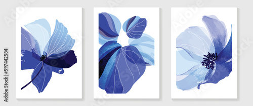 Botanical wall art vector set. Water color boho foliage line art drawing with abstract shape. Abstract Plant Art design for print, cover, wallpaper, Minimal and natural wall art.

