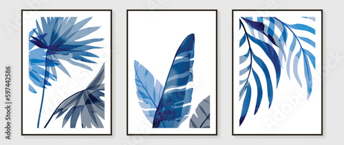 Botanical wall art vector set. Water color boho foliage line art drawing with abstract shape. Abstract Plant Art design for print, cover, wallpaper, Minimal and natural wall art.
