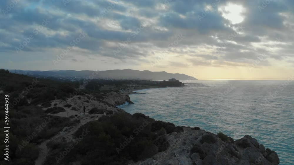 Epic Drone Video Cliffs by Seaside Awakened by Morning Sun Epic Drone Video Cliffs by Seaside Awakened by Morning Sun