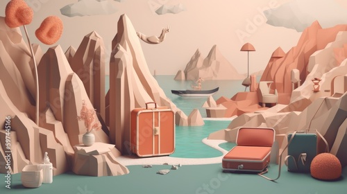 Digital Nomad: Imaginative metaphor rendering with unmistakable visual organization. Generative Ai