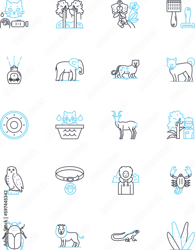Lovely fauna linear icons set. Delightful, Graceful, Enchanting, Serene, Majestic, Winsome, Wondrous line vector and concept signs. Adorable,Spectacular,Magnificent outline illustrations Lovely fauna linear icons set. Delightful, Graceful, Enchanting, Serene, Majestic, Winsome, Wondrous line vector and concept signs. Adorable,Spectacular,Magnificent outline illustrations
