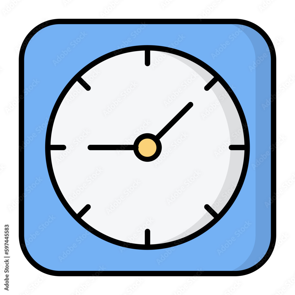Clock Line Color Icon Clock Line Color Icon
