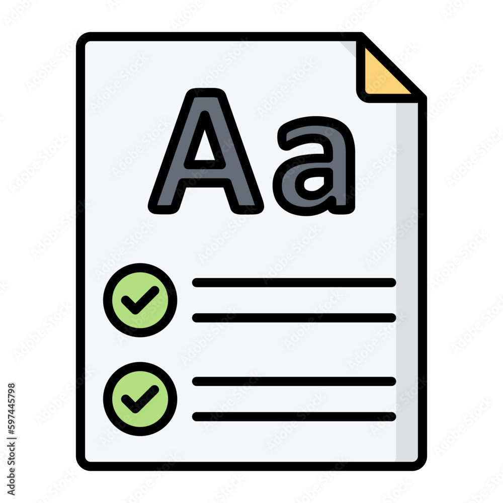 Content Writing Line Color Icon Content Writing Line Color Icon