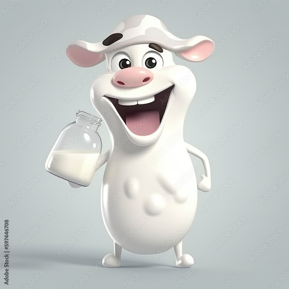Fototapeta premium 3d rendered illustration of a cow milk.