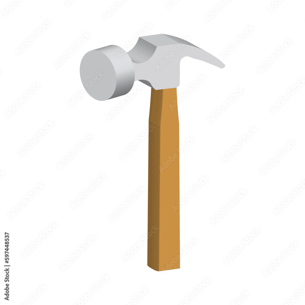 3d render hammer isolated on white background 3d render hammer isolated on white background