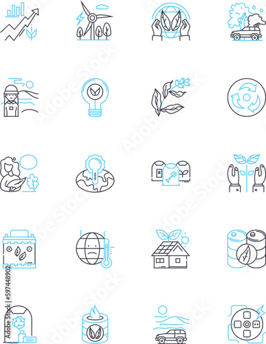Cleanwater supply linear icons set. Aquifer, Chlorine, Contamination, Desalination, Drought, Filtering, Fluoride line vector and concept signs. Groundwater,Hydrology,Infrastructure Generative AI