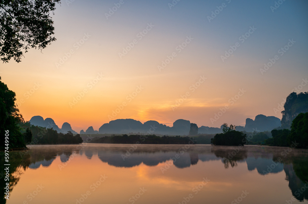 Nong Thale lagoon in morning, The famous place of Krabi, Thailand