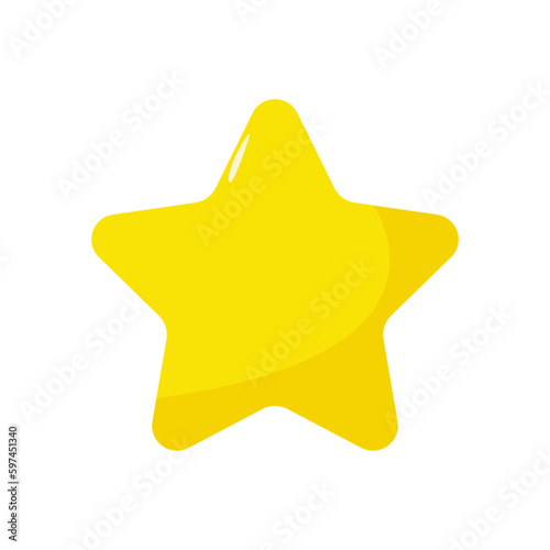 Cartoon cute star isolated on white background. Vector illustration in a flat style. Star icon.