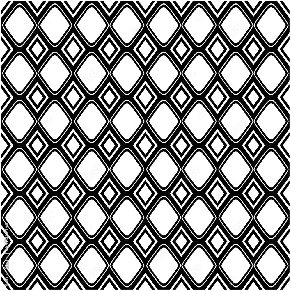 Naklejka premium Monochrome pattern. Abstract texture for fabric print, card, table cloth, furniture, banner, cover, invitation, decoration, wrapping.seamless repeating pattern.Black and white color.