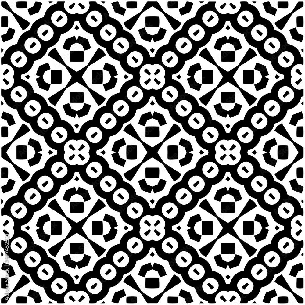 Monochrome pattern. Abstract texture for fabric print, card, table cloth, furniture, banner, cover, invitation, decoration, wrapping.seamless repeating pattern.Black and white color. Monochrome pattern. Abstract texture for fabric print, card, table cloth, furniture, banner, cover, invitation, decoration, wrapping.seamless repeating pattern.Black and white color.