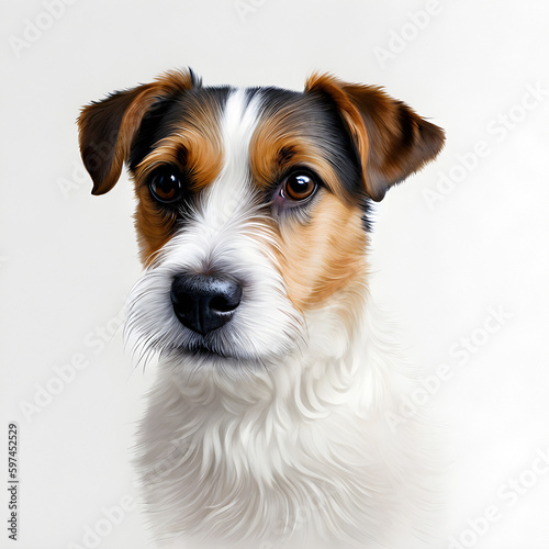 Dog portrait. Jack Russell Terrier. Generative AI