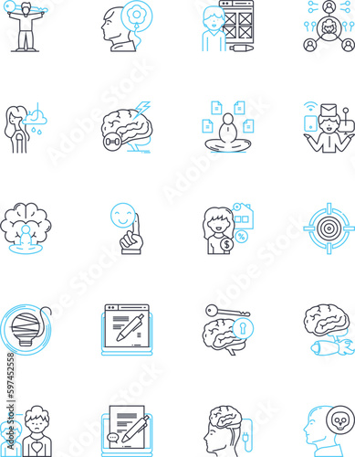 Time efficiency linear icons set. Streamlined, Productive, Expedient, Punctual, Swiftness, Agile, Efficiency line vector and concept signs. Instantaneous,Organized,Expedite outline Generative AI
