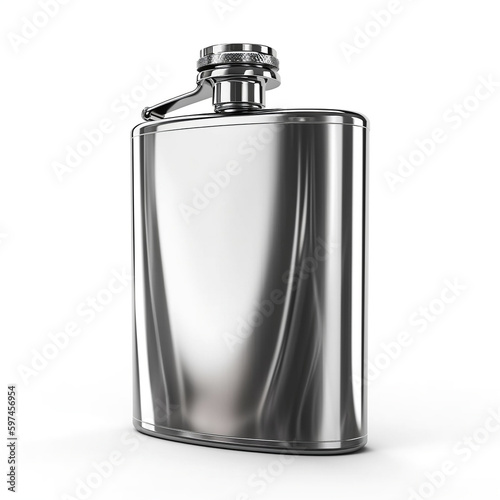 silver hip flask, ai generated