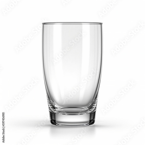 empty glass isolated on white, ai generated