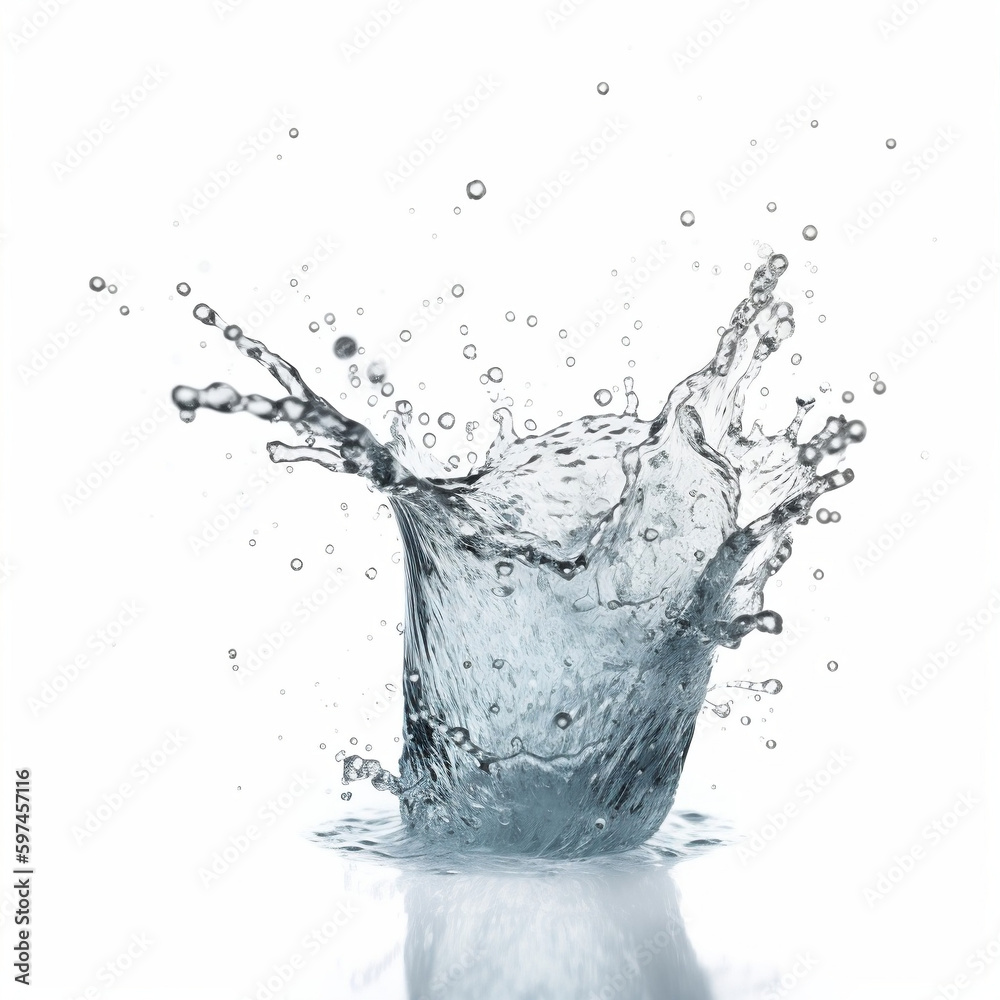 water splash in glass, ai generated