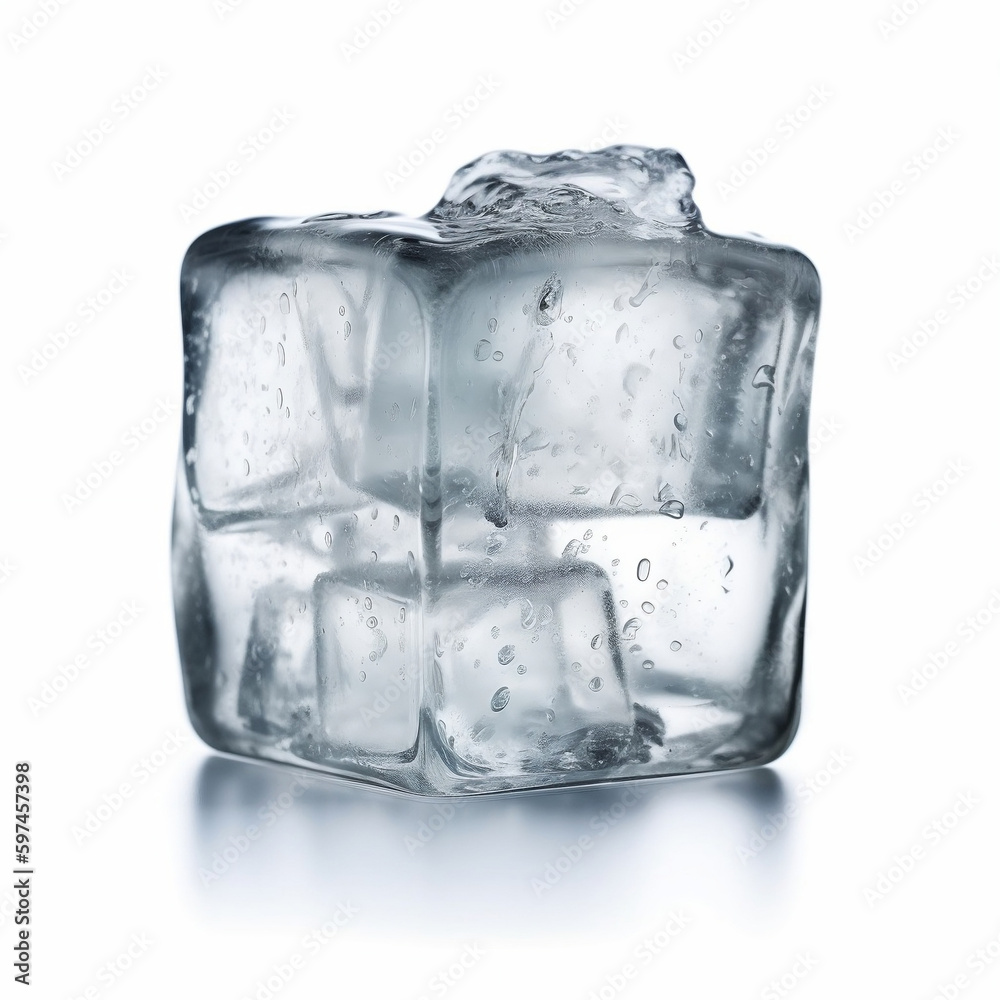 Obraz premium ice cubes isolated on white background ,ai generated
