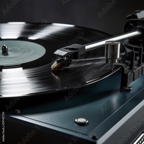 turntable playing vinyl record.